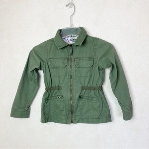 OshKosh B’gosh Twill Cargo Jacket Olive Green Little Girl Size 8
